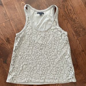 AE Grey lace tank top